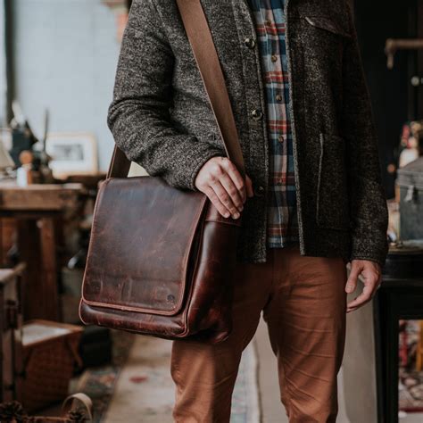 flannels mens satchel